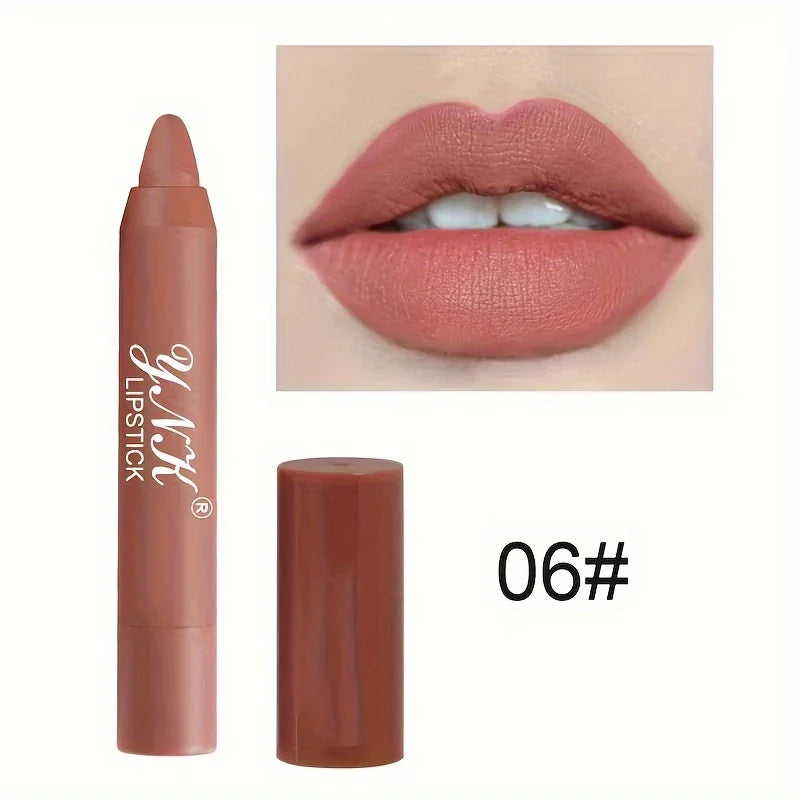 Nude Series Velvet Matte Lipstick Pencil – Waterproof, Long-Lasting Red Lipstick, Lip Tint Pen, Cosmetic Makeup
