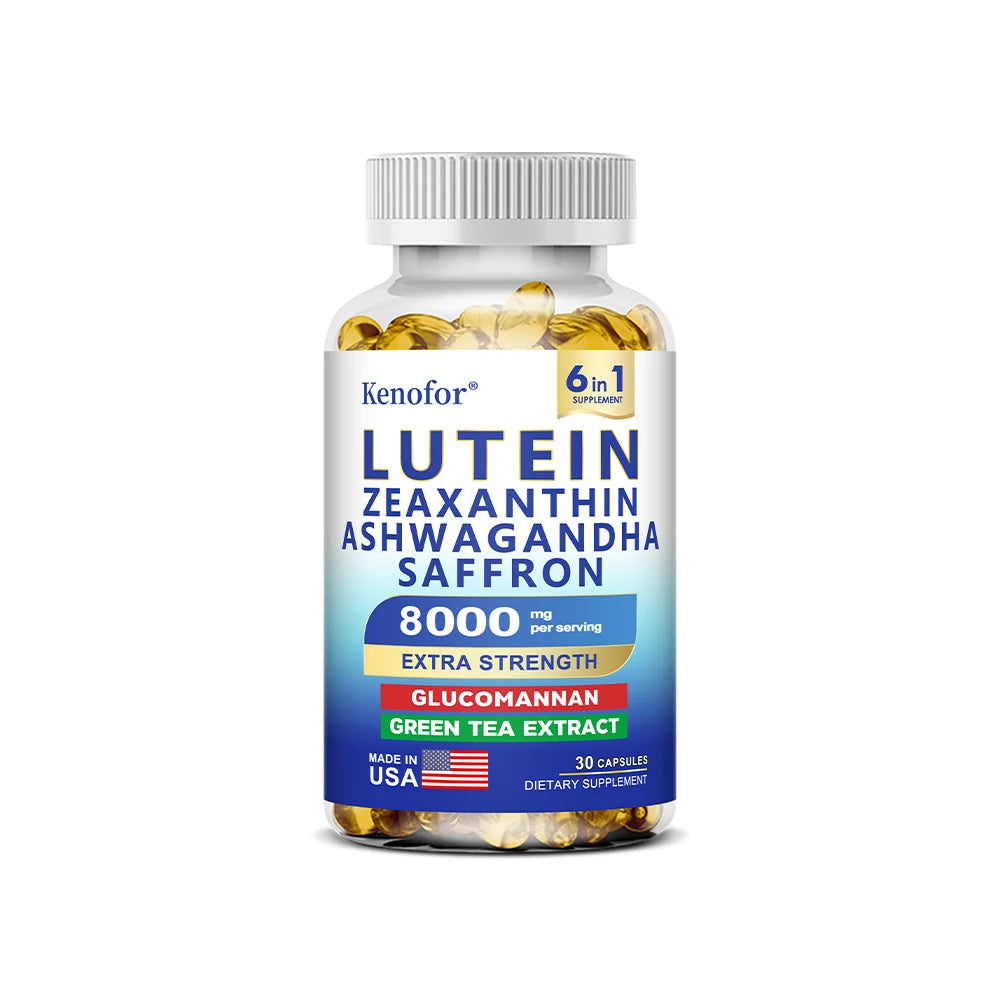 Lutein and Zeaxanthin Capsules - Eye Vitamins for Adults Eye Health Supplement with Glucomannan, Ashwagandha for Vision & Eyes