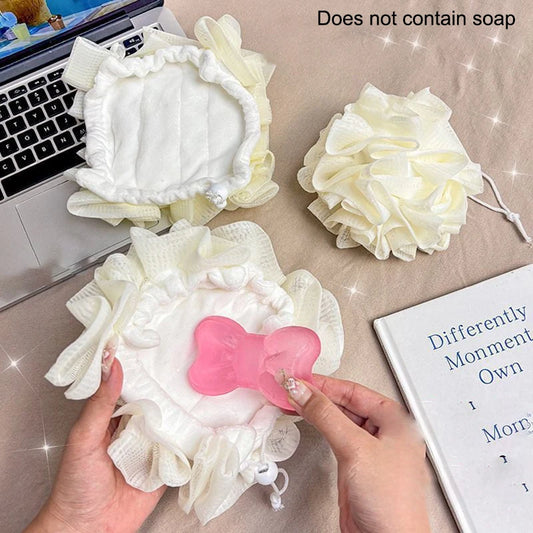 1 Piece Of Soft Loofah Sponge Bath Ball -2-in-1 Soap Dispenser And Body Scrub, Bathroom Exfoliating Shower Ball For Men Women