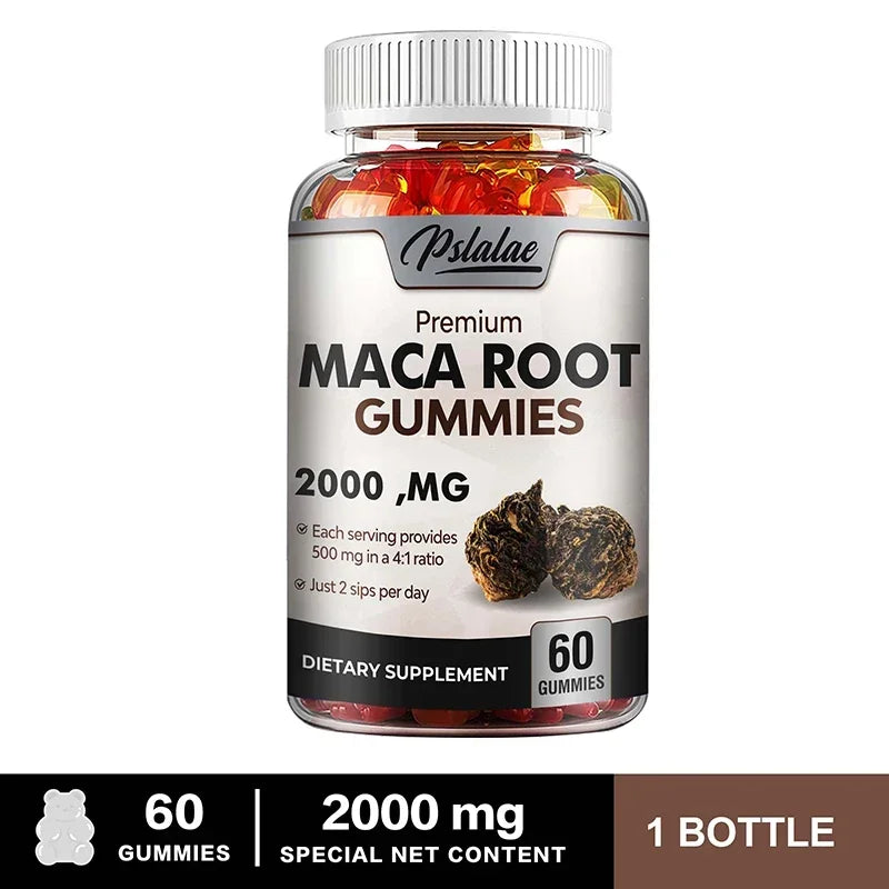 Maca Root Gummies - Enhances Energy, Endurance, Muscle Mass, Hormone Balance