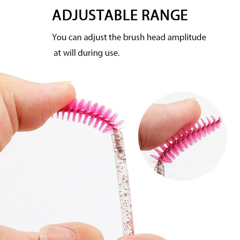 Wholesale 100PCS Mascara Spoolies Disposable Eyelash & Eyebrow Brushes for Salon, Extension & Makeup eyelash extension supplies
