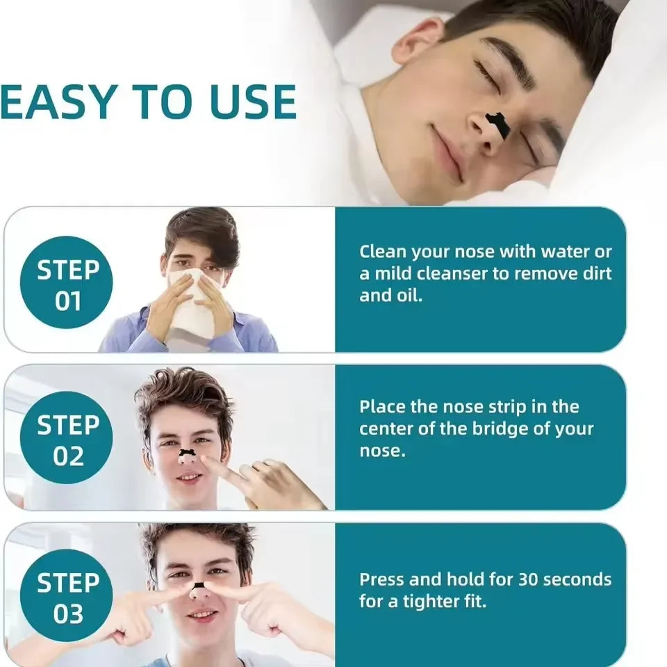 50/30/10PCS Black Nose Strips Extra Strength Nasal Strips Better Sleeping Non-Invasive Anti Snoring Strips for Adult and Child