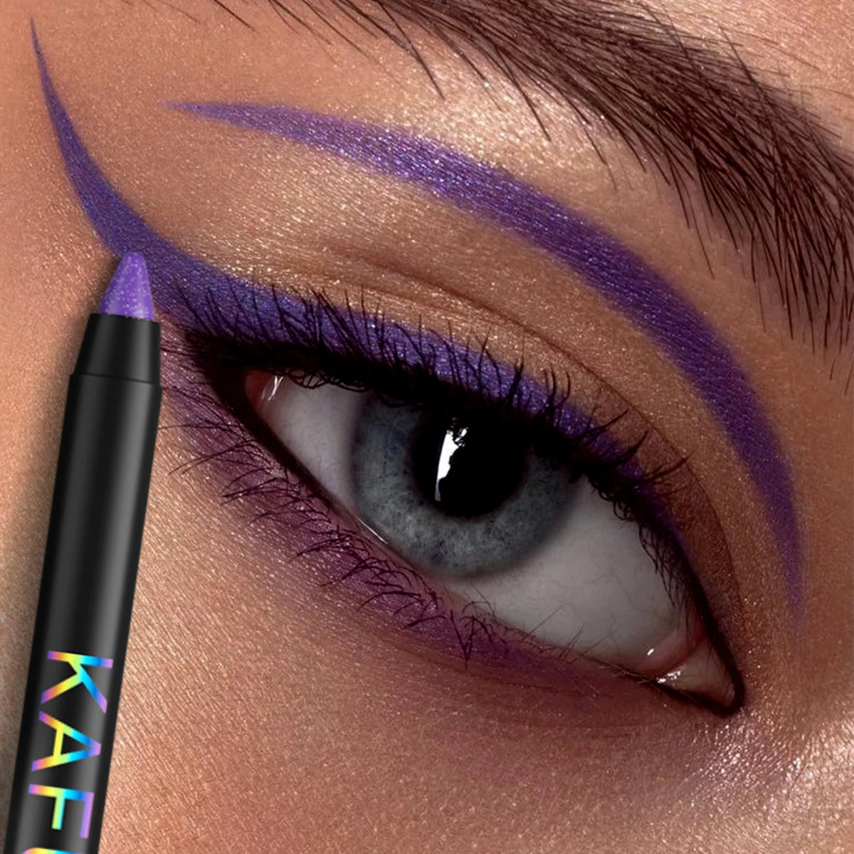 1pc Colourful Eyeliner Pen,High Pigmented Pearly Glitter&Shimmer Metallic Eyeliner Stick, Long Lasting Waterproof White Black