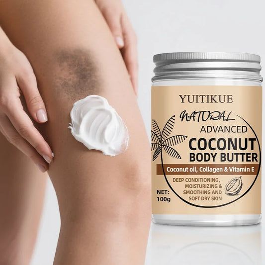 Natural Coconut Body Cream Coconut Oil/Collagen Deep Moisturizing, Easily Absorbed, Nourishes Dry Skin 100g