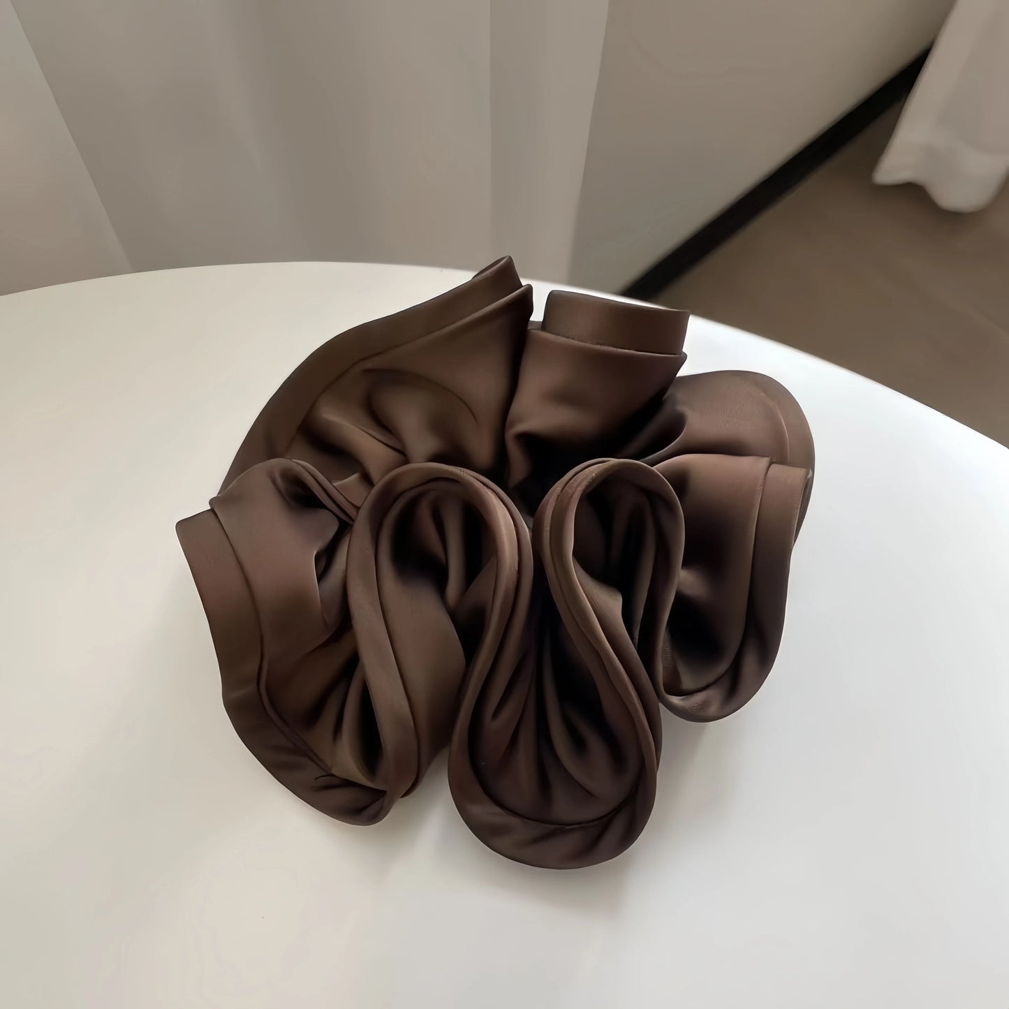 Korean Big Hair Tie Ribbon Scrunchies Satin Elastic Hair Band Bow Women Simple Temperament New Style Ponytail Hair Accessories