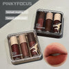 Velvet Matte Lip Gloss Makeup Vintage Red Brown Tones Soft High Pigment Lipstick Set Waterproof Red Brown Sweet Cool Lip Gloss