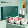 Nailpop 3 Colors Builder Nail Gel Kit Clear Nudes Pink Gel 30g Nail Art Manicure Set for Nails Extension Set with Base Top Coat
