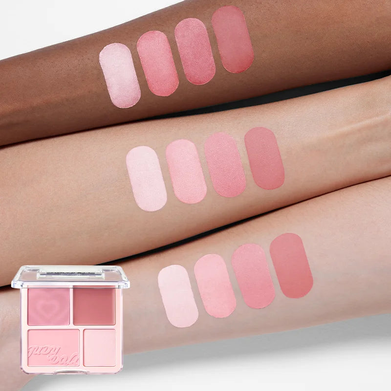 Judydoll 2-in-1 Blush & Highlighter Palette-Blush Cream, Radiant Matte Highlighter, Versatile Palette, Gift for Friends, Date