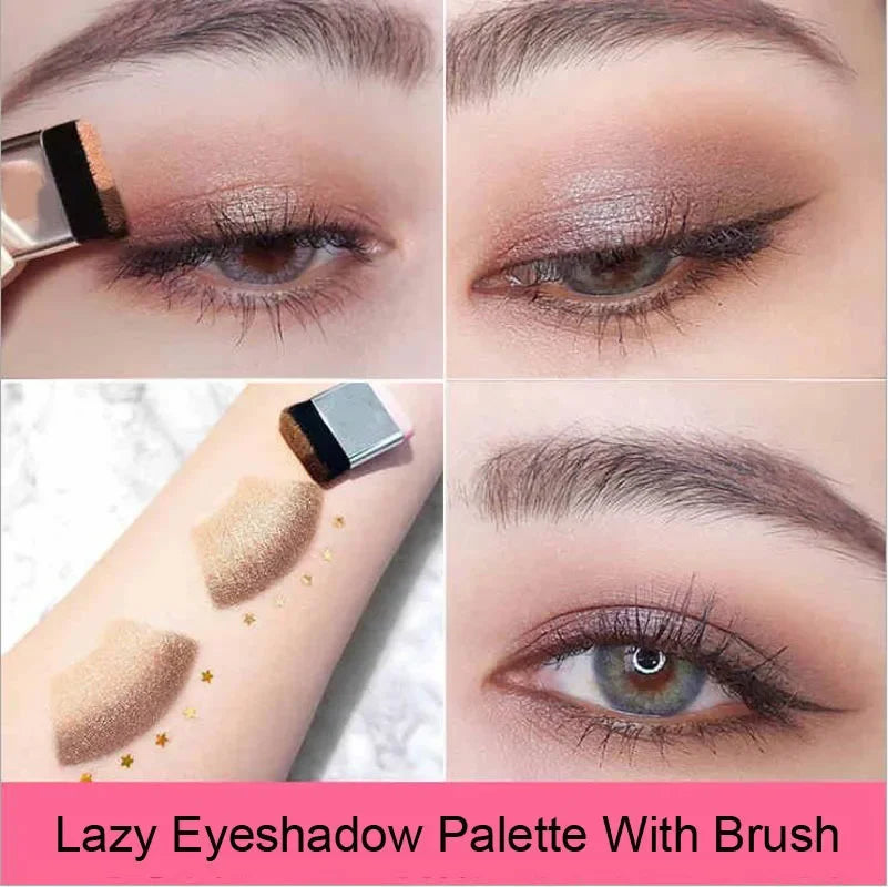 Two-color Matte Eye Shadow Double Small Box Lazy Eye Shadow Easy to Carry Eyeshadow Tray Professional Women's Cosmetics