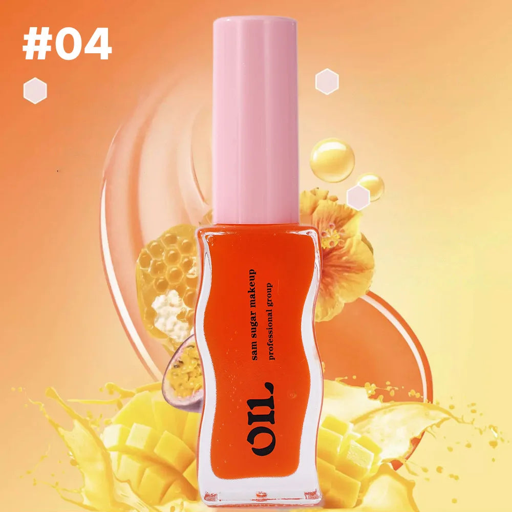 Fruit Honey Essence Lip Oil – Plump Strawberry Tinted Lip Jelly, Waterproof Moisturizing Lip Gloss Liquid for Smooth Lips