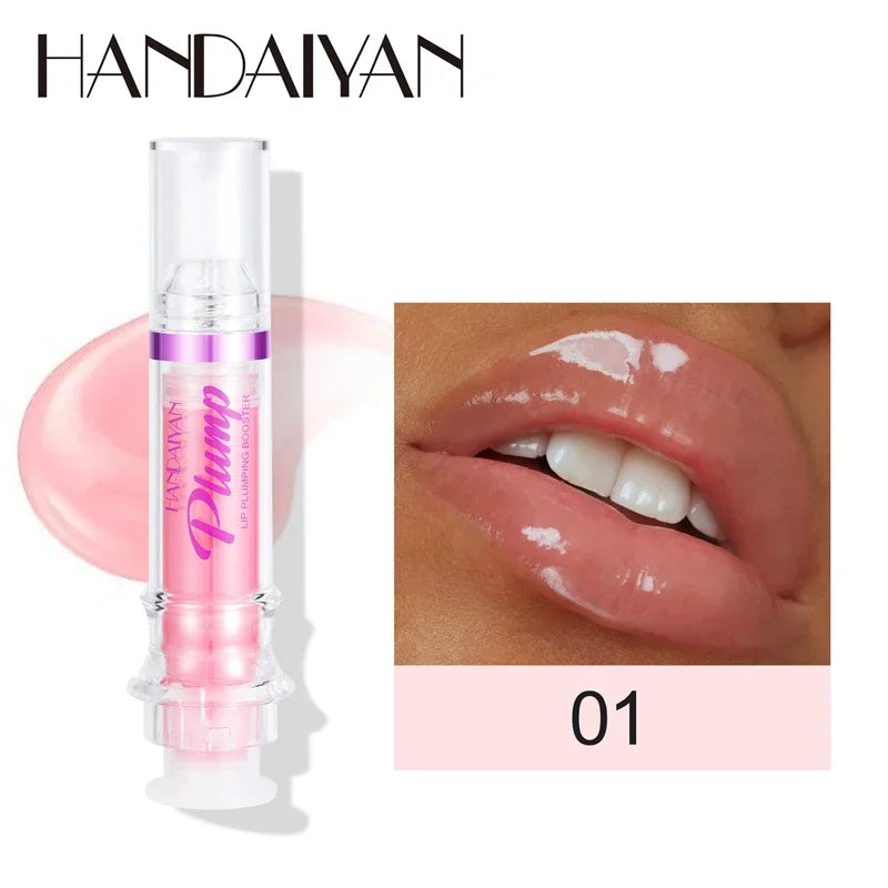 HANDAIYAN PLUMP & POUT Lip Plumping Booster Gloss High Shine for Plumper Looking Lips Extreme Shine Crystal Volume Lip Oil Hot