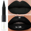 Black Matte 2 In 1 Double Head Lipstick Lip Coat Set Waterproof Coat 24HR Korean Makeup Gifts High Pigment Lip Tint Plumper