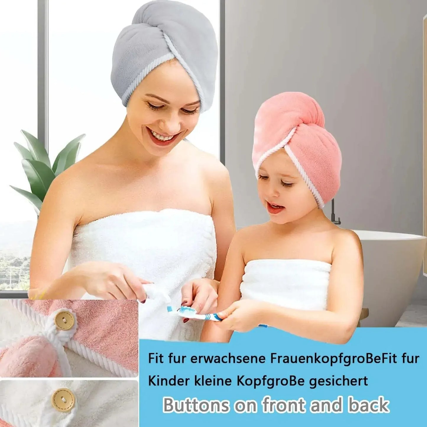 Double Thickened 100% Microfiber Hair Towel,Hair Towel Wrap for Women