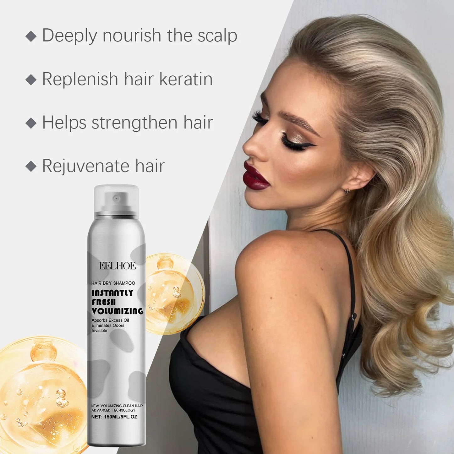 Dry Hair Shampoo Spray Instantly Fresh Volumizing Hair Dry Shampoo Volumizing Oil Contro No-Wash Hair Fluffy Spray Hair Care