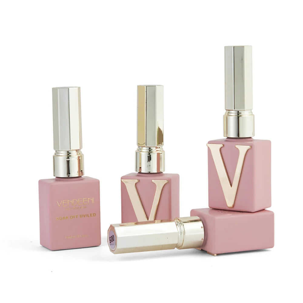 Vendeeni 5 Colors Glitter Platinum Gel Nail Polish Set Rose Champagne Gold Silver Flash UV LED Soak Off Gel Varnish With Display