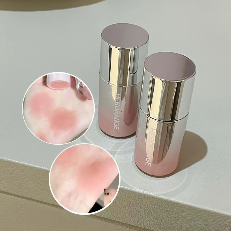 Herorange Liquid Blush Stick with Sponge Tip – Waterproof, Long-Lasting Color for Lips & Cheeks, Brightening Makeup