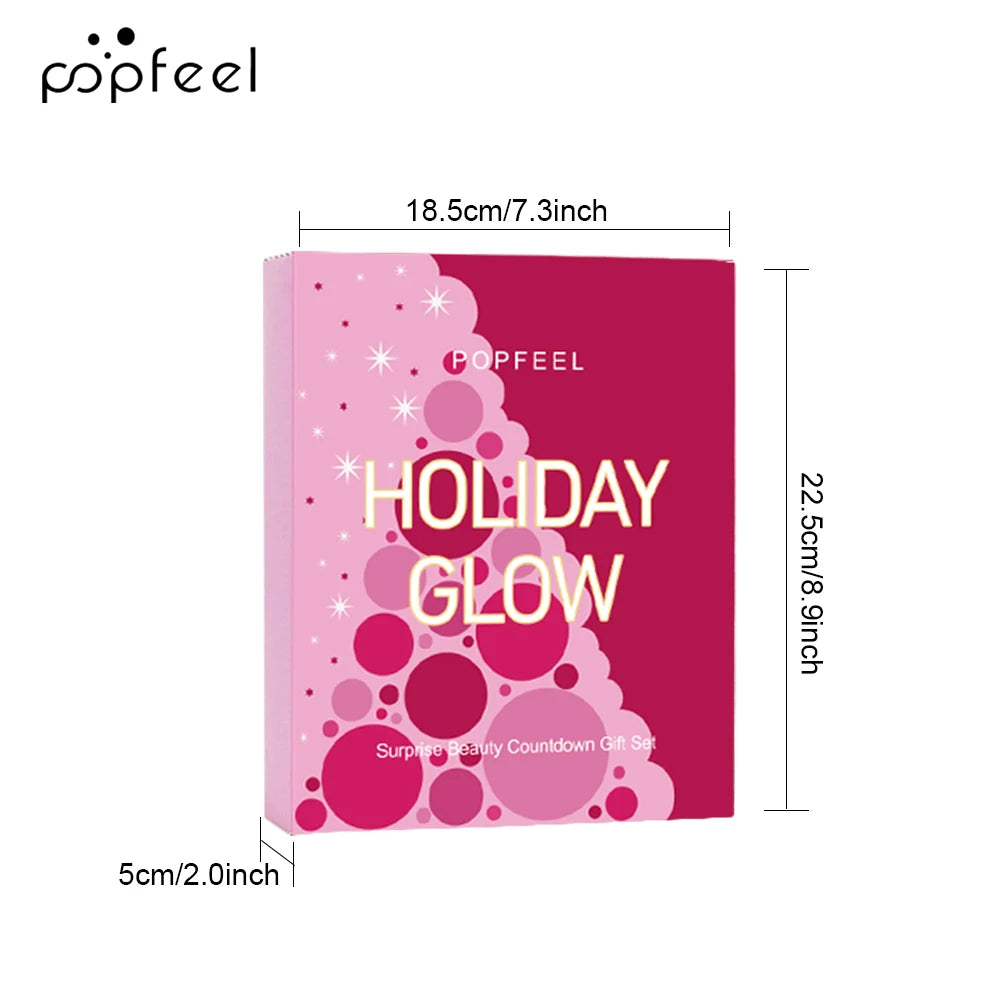 POPFEEL 24-Piece Christmas Surprise Countdown Gift Box Set - Perfect for Gifting Makeup, Accessories, and Mystery Boxes for Moms