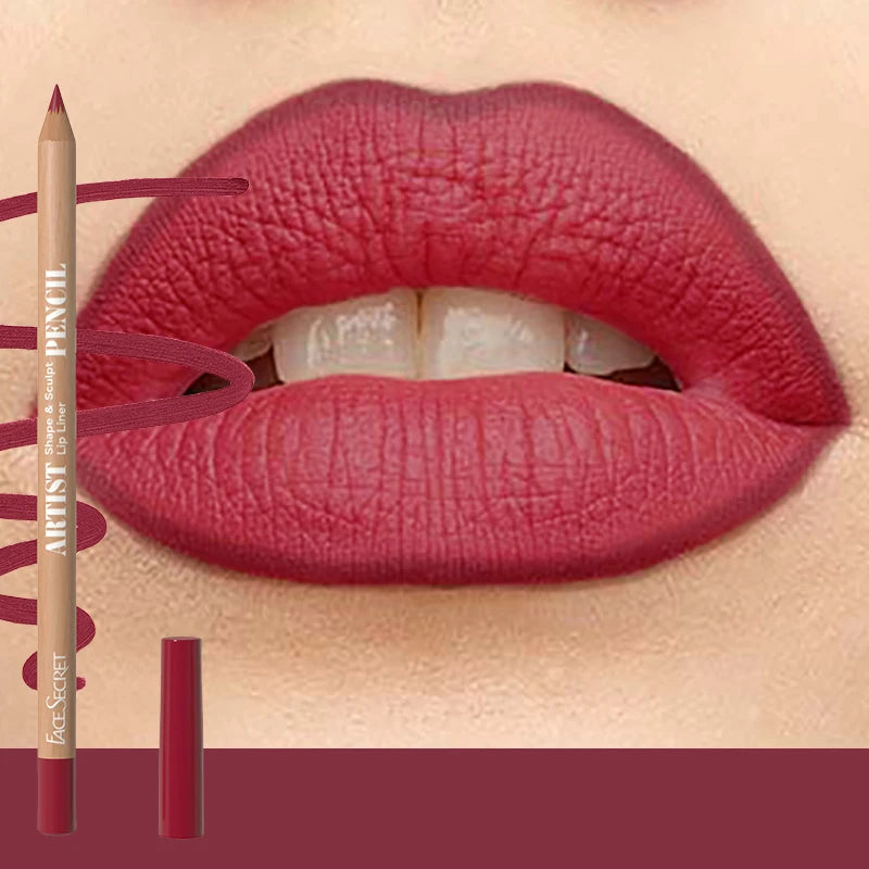 18 Color Face Secret Artist Shape Sculpt Lip Liner Pencil Weightless Precise Liner with Super Soft Blendable Texture Matte Soft