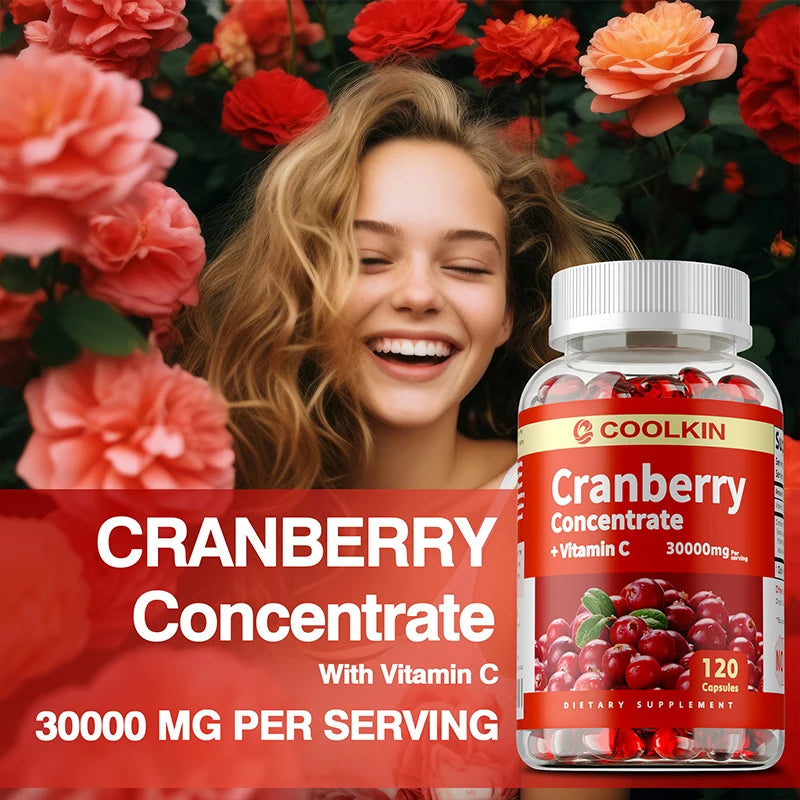 Cranberry Capsules - Beauty and Skin Care, Urinary Tract Health, Anti-aging, Eye Protection, Improve Appetite