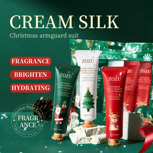 5pcs ZOZU Christmas Hand Cream Sets Moisturizing Refreshing Handcream Nourishing Whitening Anti-aging Hands Skin Care Products