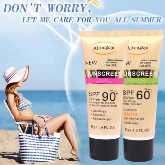 Sunscreen Spf60 Spf90 Facial Body Sun Cream Sunblock Skin Protective Oil Control Isolation Lotion Blocker Refreshing Skin Care