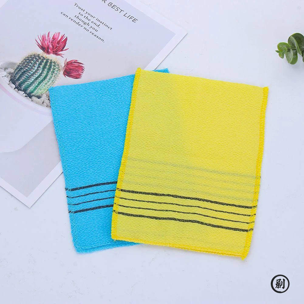 5Pcs Exfoliating Bath Pad Towels Set Korean Italy Asian Exfoliating Bath Washcloth Body Scrub Shower Soft Polyester Cotton