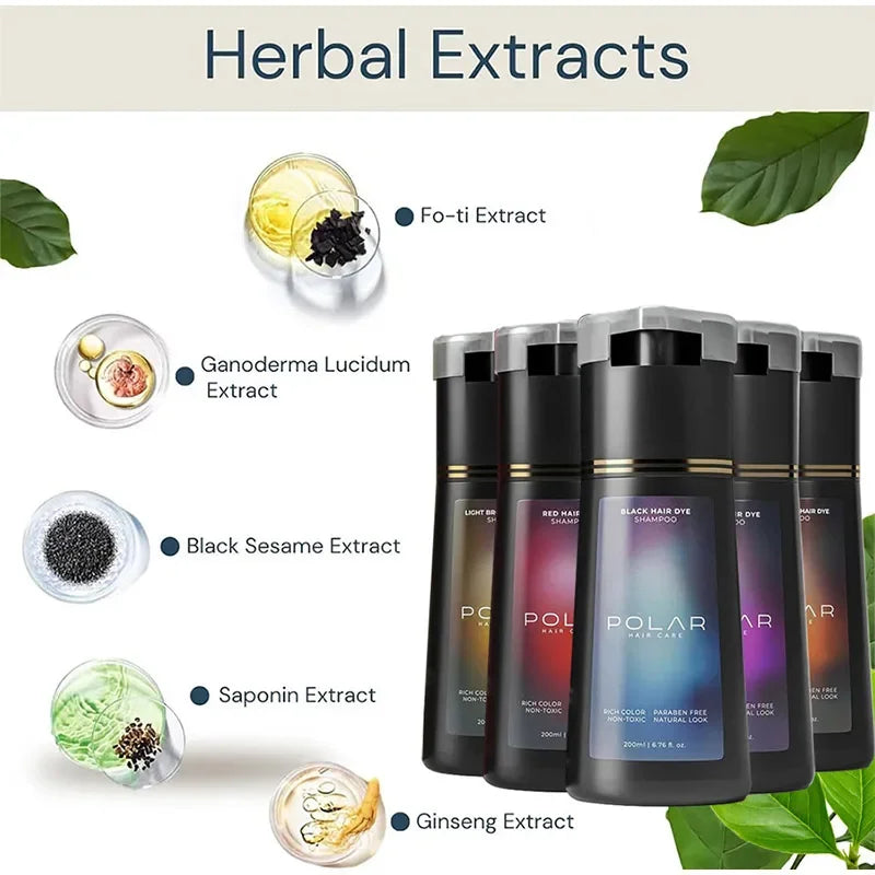 3-in-1 Hair Dye Shampoo Quick Color Shampoo White Hair Quick Blackening Shampoo Oil Control Fluffy Shampoo Product Nourish Hair