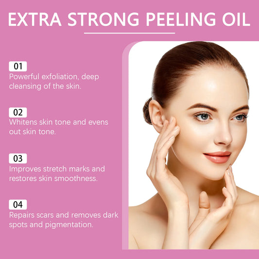 30/110ml Skin Peeling Oil Super Strength Body Peeling Oil Brightening Skin Tone Moisturizing Skin Care Exfoliating Yellow Oil