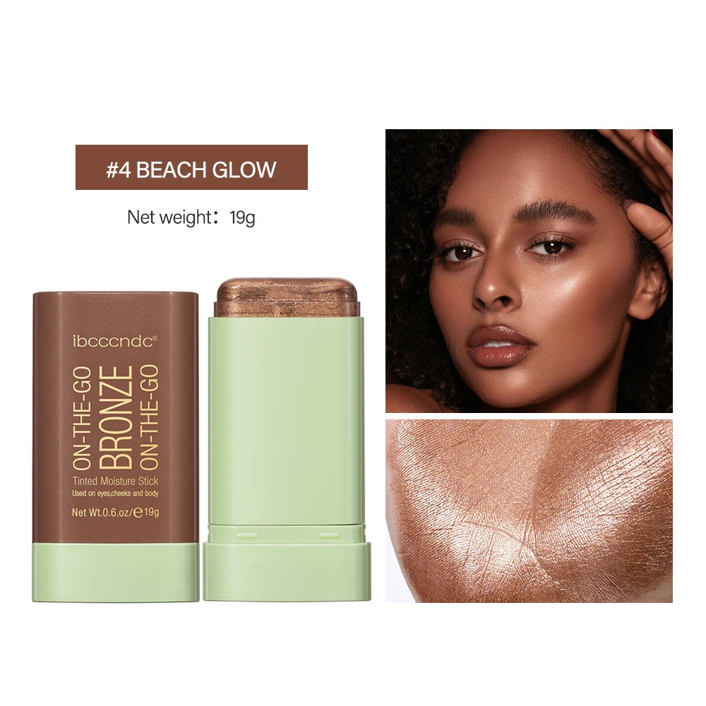Peach Korean Makeup Contour Body Glitter Highlighter for Face Shading Stick Blush Blush Bronzer Cosmetics Blusher Powder Red