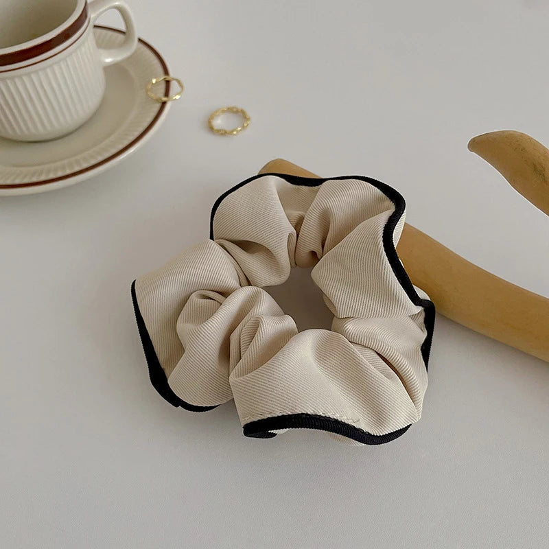 New Korean Black Bow Hair Tie Scrunchies Women Elegant Silk Elastics Hair Band Ponytail Hold Headdress Hair Accessories
