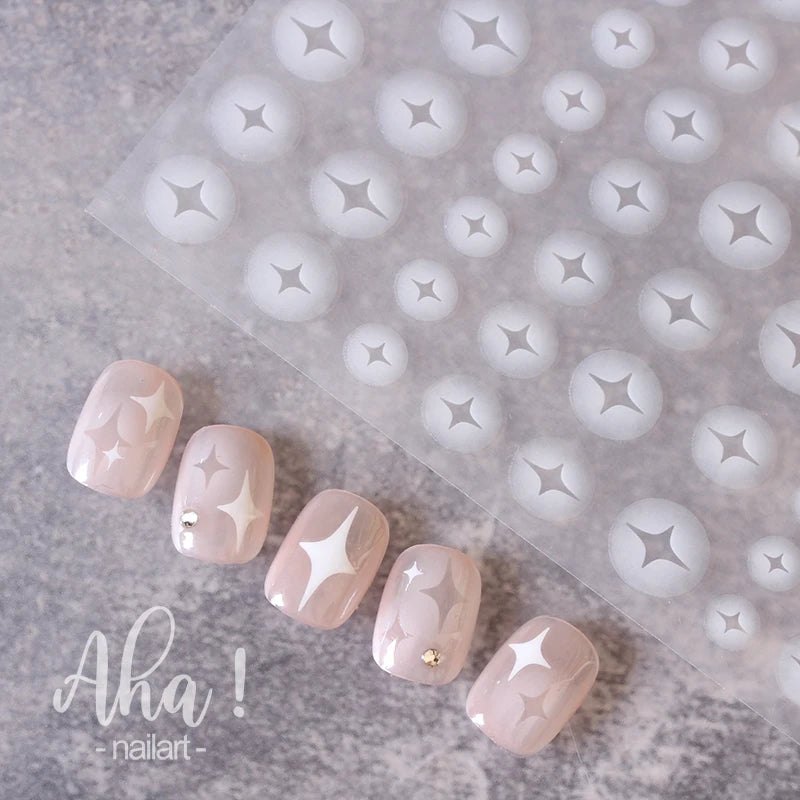 Rose Flower Nail Stickers White Black Silk Ribbon Nail Decal Slider for DIY Nail Decoration 3D Aha Series Manicure Accessories