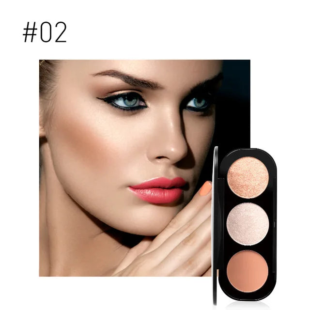 Focallure 3 In 1 Makeup Palette Blush&Highlighter Face Matte Highlighter Powder Illuminated Bronzer Blusher Powder