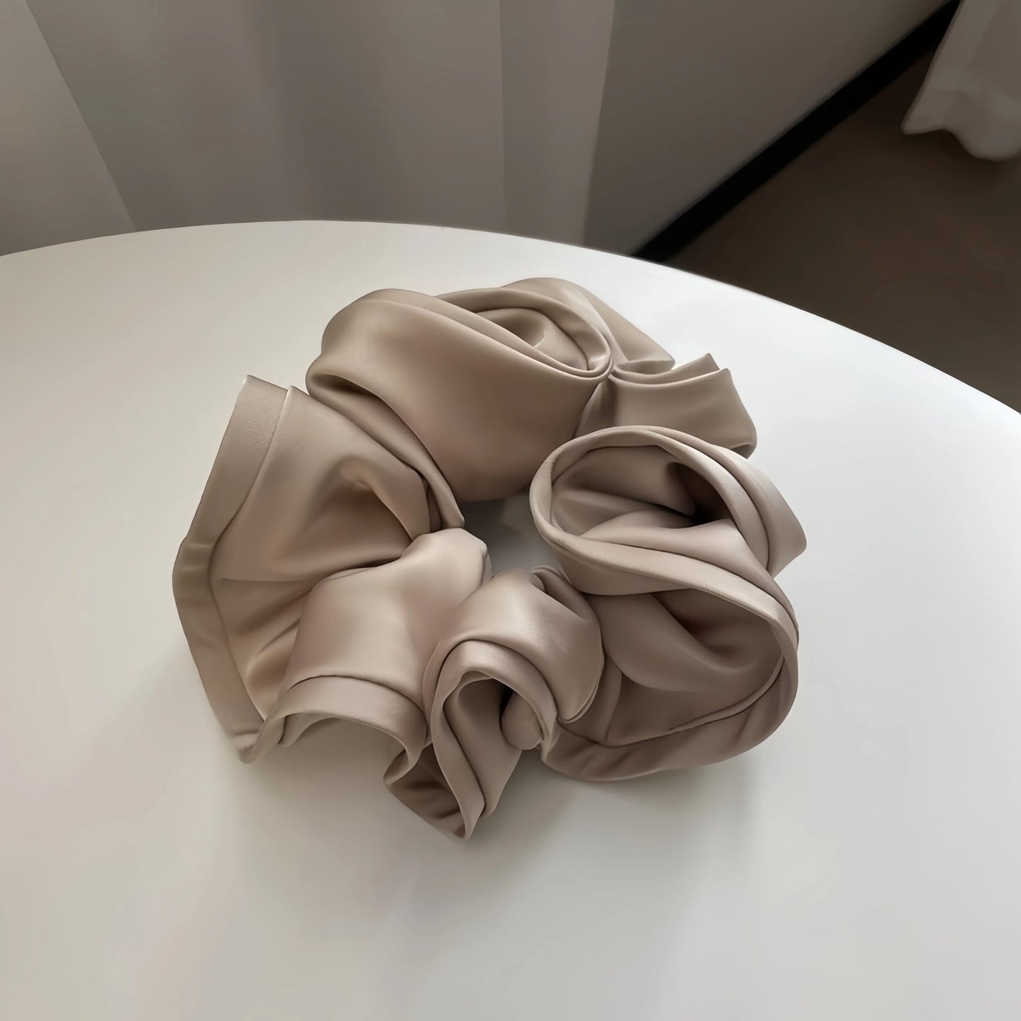 Korean Big Hair Tie Ribbon Scrunchies Satin Elastic Hair Band Bow Women Simple Temperament New Style Ponytail Hair Accessories