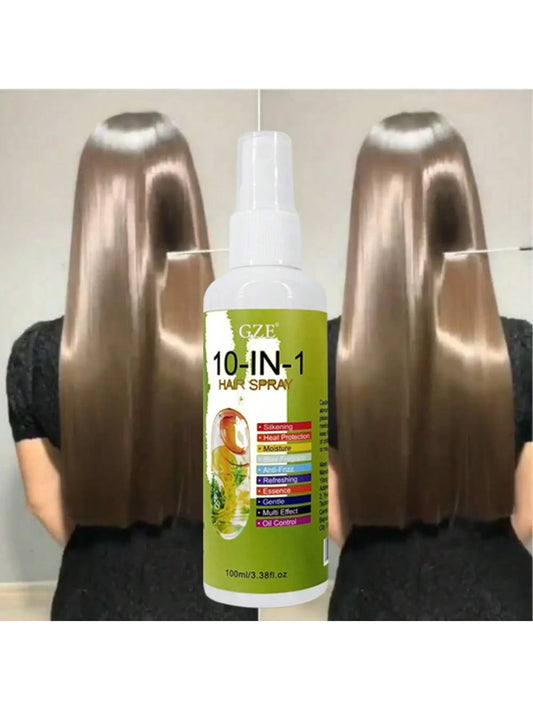 GZE 10-in-1 Hair Care Spray Silkening Heat Protection Moisturizing Stay Fragrant Anti-Frizz Gentle Multi Effect Oil Control