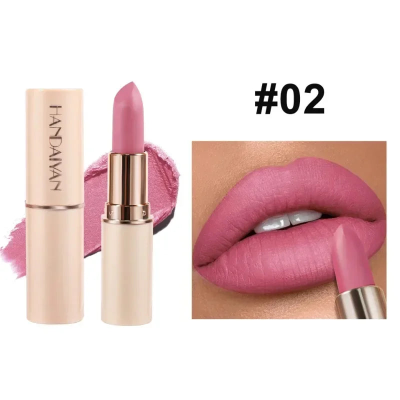 Deep Red Matte Lipstick 8 Colors Waterproof Non-stick Cup Lip Balm Makeup Dark Red Lipsticks Velvet Easy To Color Lips Cosmetics