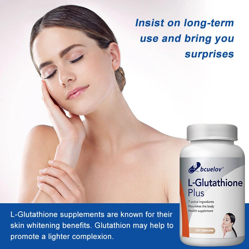 L-Glutathione Skin Brightening Supplement - Natural Antioxidant, Supports Healthy Skin, Strengthens Liver, 120 Capsules