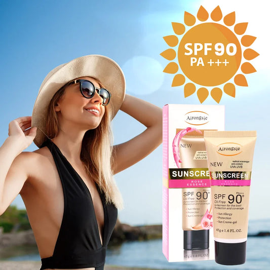 Sunscreen Spf60 Spf90 Facial Body Sun Cream Sunblock Skin Protective Oil Control Isolation Lotion Blocker Refreshing Skin Care