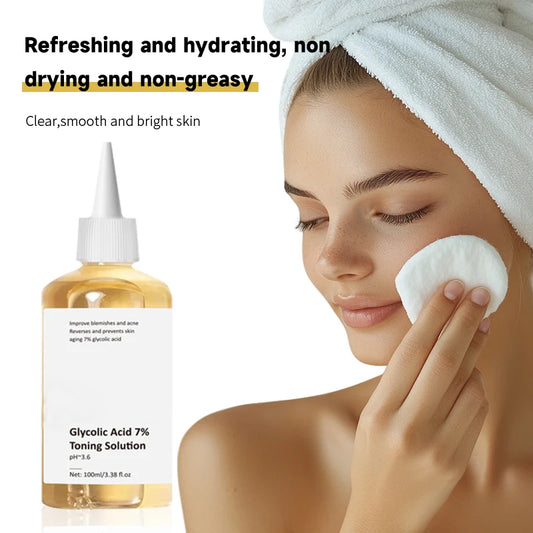 ENVISHA Face Skin Care 100ML Glycolic Acid 7% Toning Solution To Remove Acne And Moisturizing Skin Rejuvenating Deep Hydration