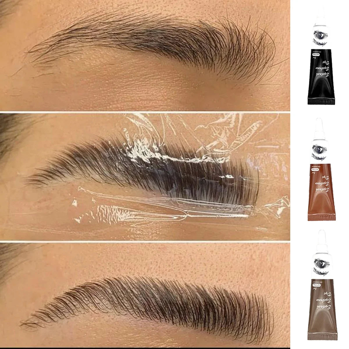 15-Minute Fast Henna Eyebrow & Eyelash Dye Tint Gel – Professional Easy-Use Brown & Black Cream Kit for Long-Lasting Color