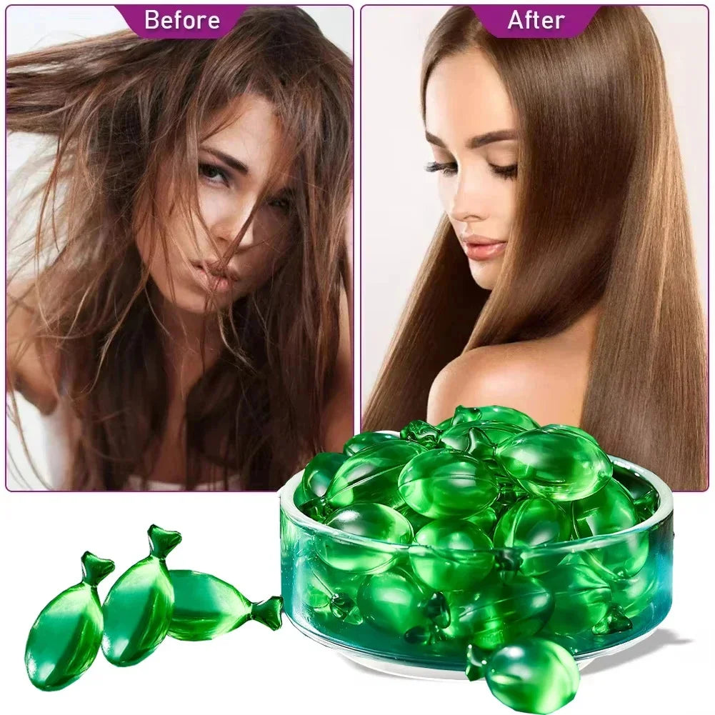 Hair Capsules Repairing Maltreated Frizzy Hair Silky Moisturizing Hair Oil Smoothing Nourishing Hair Care Essence Products 800mg