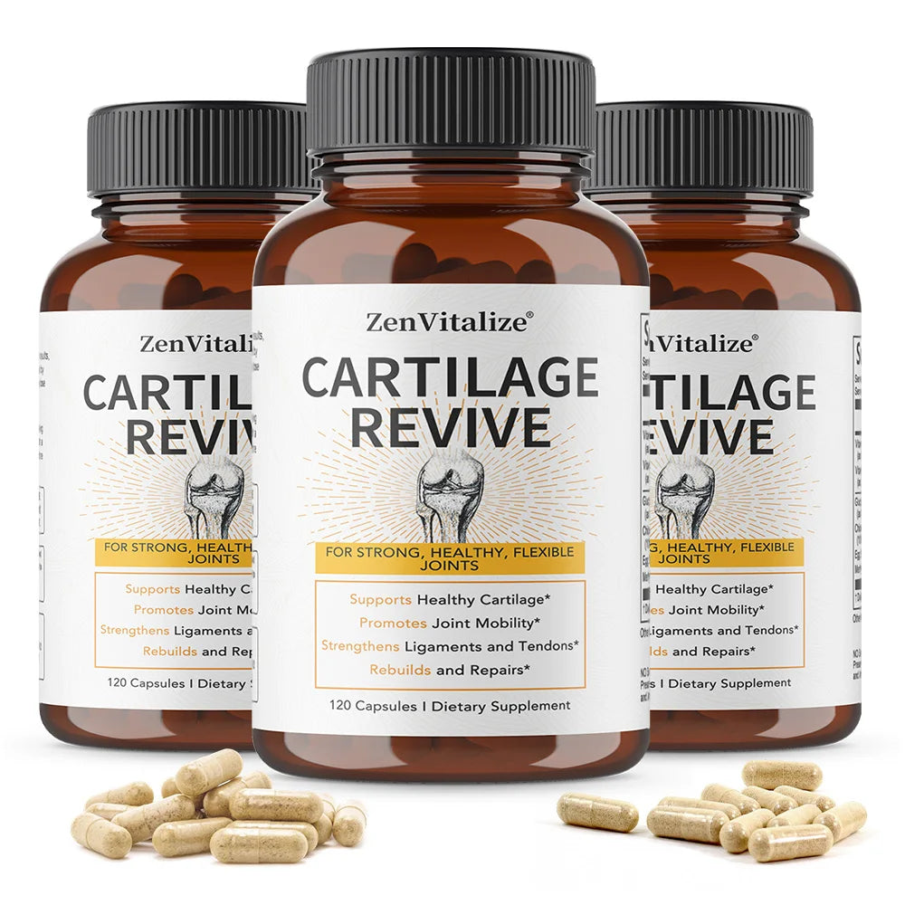 Cartilage Revive + Joint Support Supplement for Men and Women with Type II Collagen,D-Glucosamine Sulfate, MSM, Vitamin D3,C