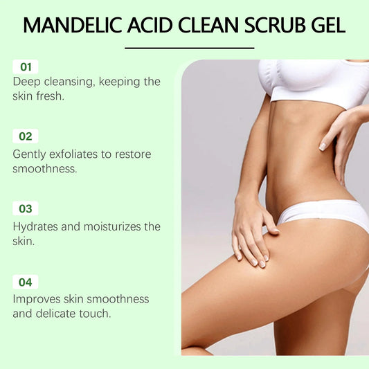 Mandelic Acid Body Clean Scrub Gel Exfoliating Gentle Dead Skin Remover Smoothing Skin Care Hydrating Deep Cleansing Scrub