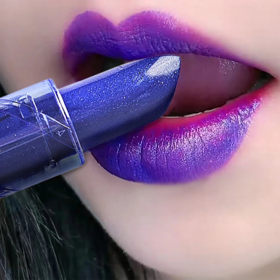 Blue Rose Lipstick – Temperature Color-Changing, Moisturizing Lip Tint Gloss, Shiny Lipstick for Female Makeup