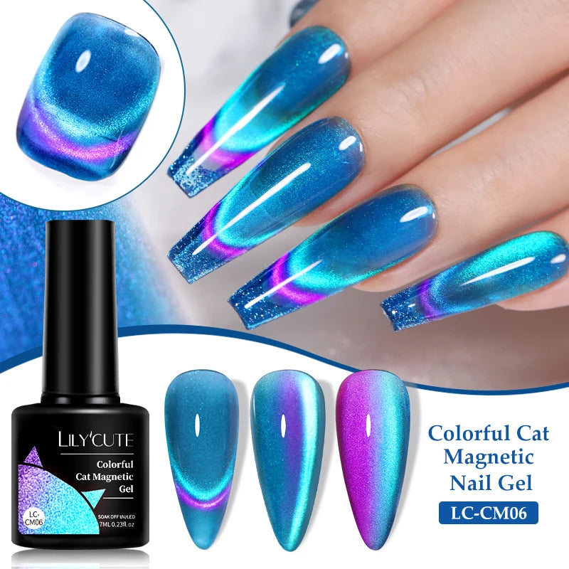 LILYCUTE Thermal Nail Gel Polish 3 Layers Temperature Shiny Color Changing Series Semi Permanent Soak Off UV Nail Gels Polish