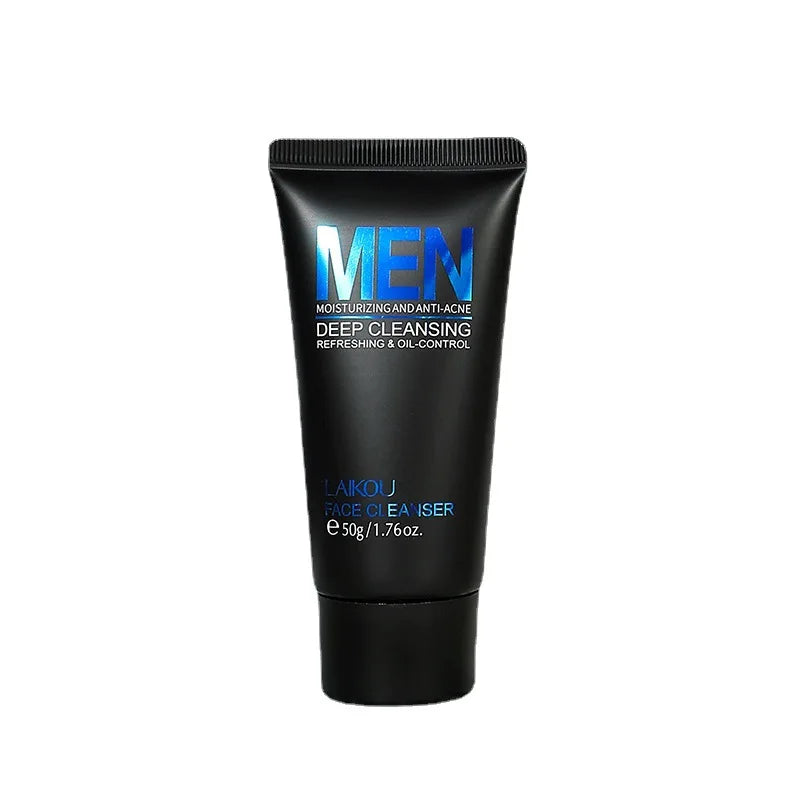 LAIKOU Men Facial Cleanser Face Wash Moisturizing Man Skin Care Oil Control Blackhead Remove Scrub Cosmetics Deep Norishing 50g