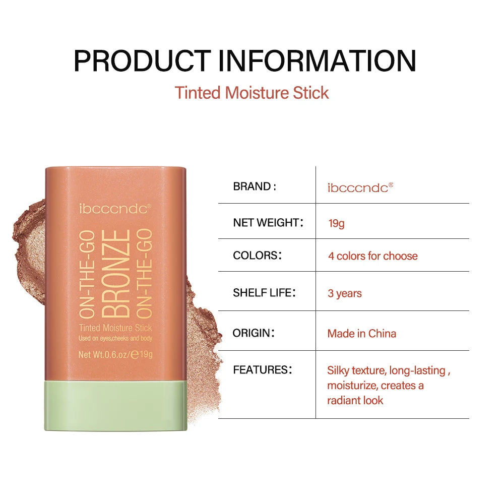 Peach Korean Makeup Contour Body Glitter Highlighter for Face Shading Stick Blush Blush Bronzer Cosmetics Blusher Powder Red