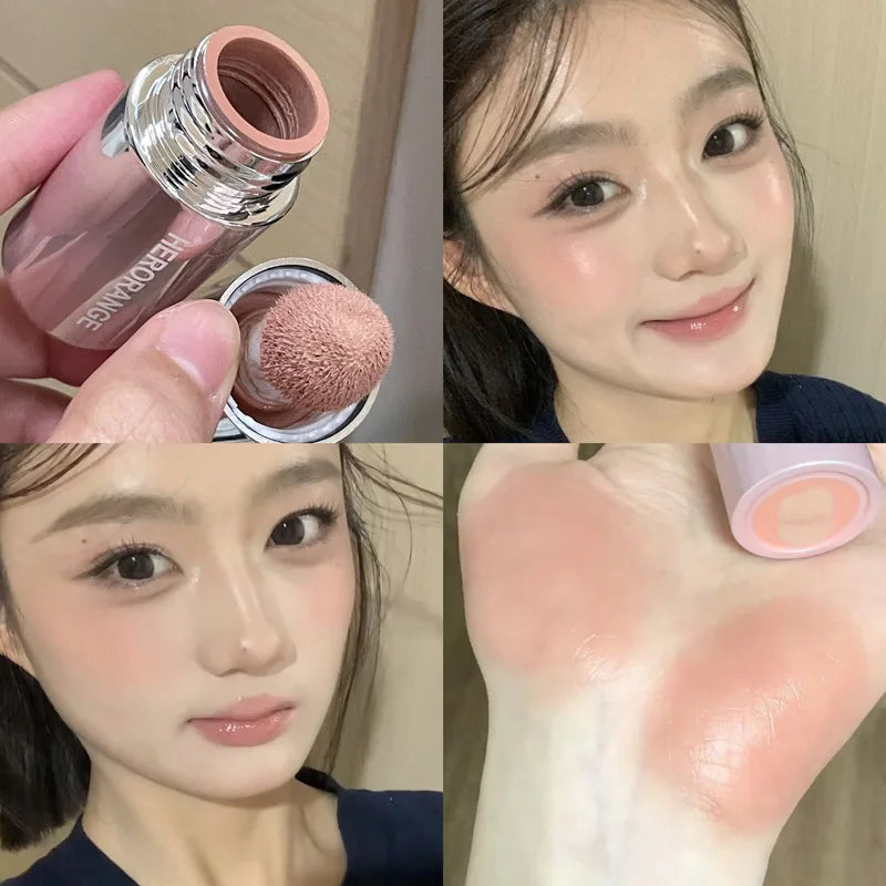 Herorange Liquid Blush Stick with Sponge Tip – Waterproof, Long-Lasting Color for Lips & Cheeks, Brightening Makeup