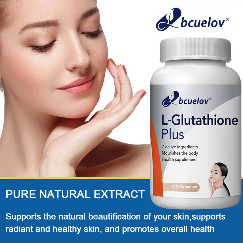L-Glutathione Skin Brightening Supplement - Natural Antioxidant, Supports Healthy Skin, Strengthens Liver, 120 Capsules