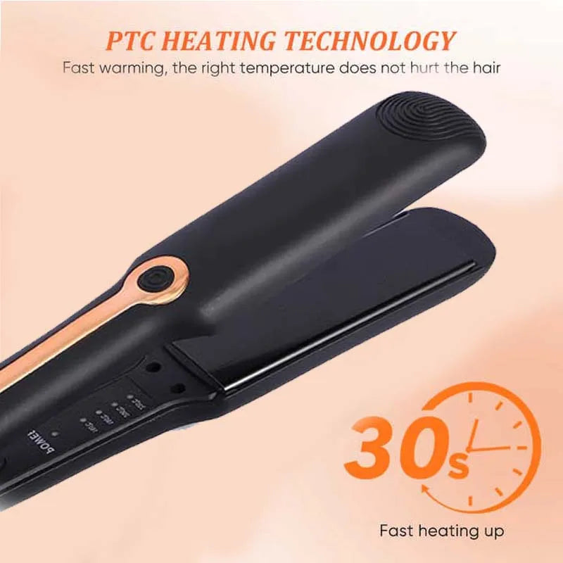 Hair Straightener Professional Ceramic Flat Iron Negative Ion Wide Plate Temperature Adjustable Straightening Iron