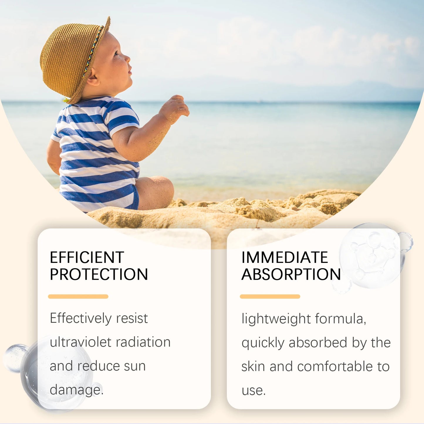 Children UV Protection Cream Lasting Sun Block Isolation Brightening Refreshing Oil Control SPF 90+Moisturizing Sunscreen Cream